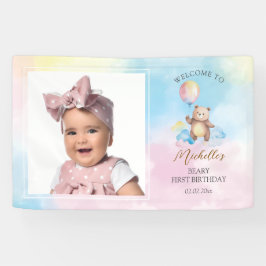 Urso de pelúcia fofo Beary Primeiro Aniversário Fo