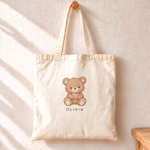 Urso de Pelúcia Fofo com Bolsa de Tote Coração Ros