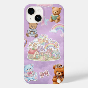 Urso de pelúcia Kawaii Pastel Roxo Estético