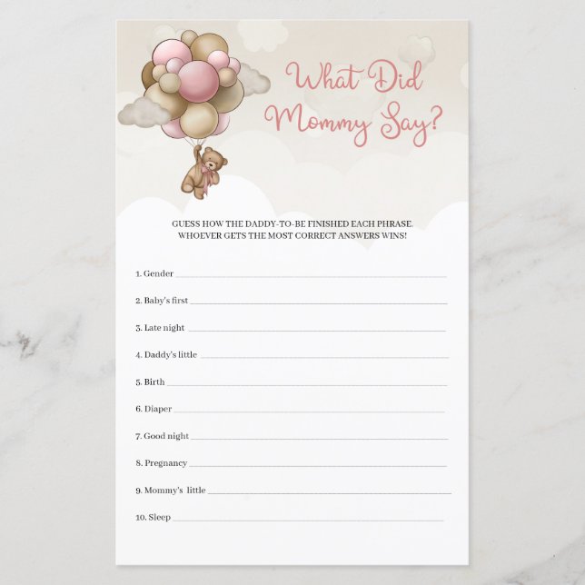 Urso de pelúcia, marfim marrom, o que Mamães disse (Frente)