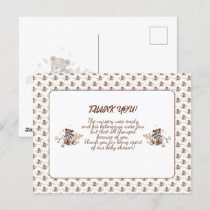 Urso de pelúcia marrom É um menino! Cartão postal 