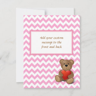 Urso de pelúcia rosa Chevron Zigzag