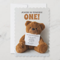 Urso de Pelúcia Segurando Convite de Placa