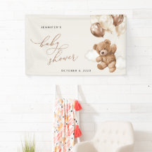Urso de Teddy, Balões Marrons, Boas-vindas ao Chá 