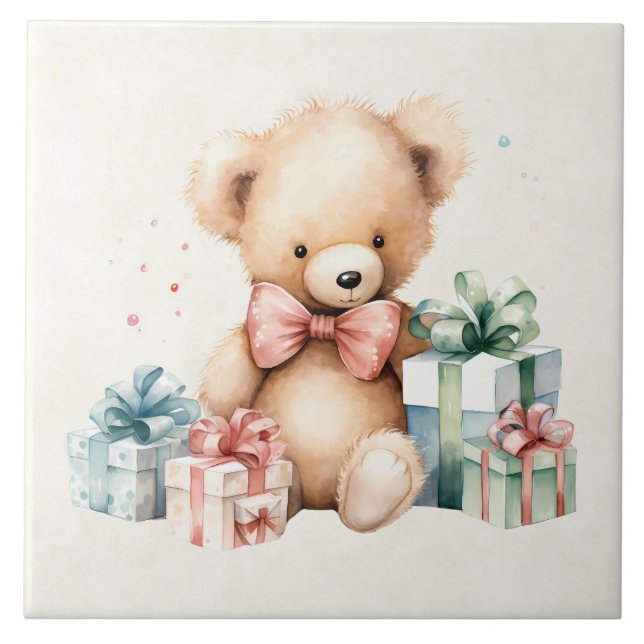 Urso de Teddy Bonito com Presentes de Natal (Frente)