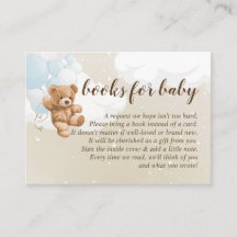 Urso de Teddy com Balões Azuis Livros Para Cartão