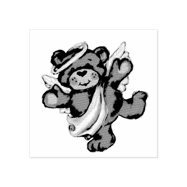 Urso de Teddy com Carimbo Anjo (Impressão)