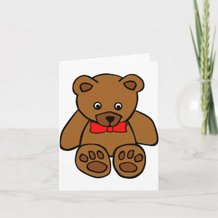 Urso De Teddy Com Cartões De Nota De Arco Vermelho