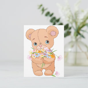 Urso De Teddy Com Convites A Buquês