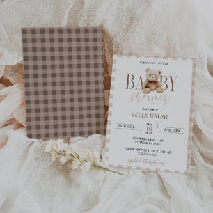 Urso de Teddy Convite ao Chá de fraldas Urso Neutr