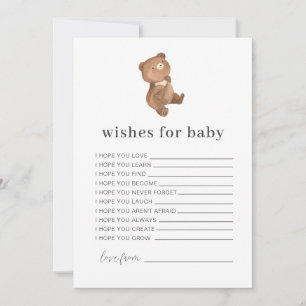 Urso de Teddy Deseja Cartão de Bebê