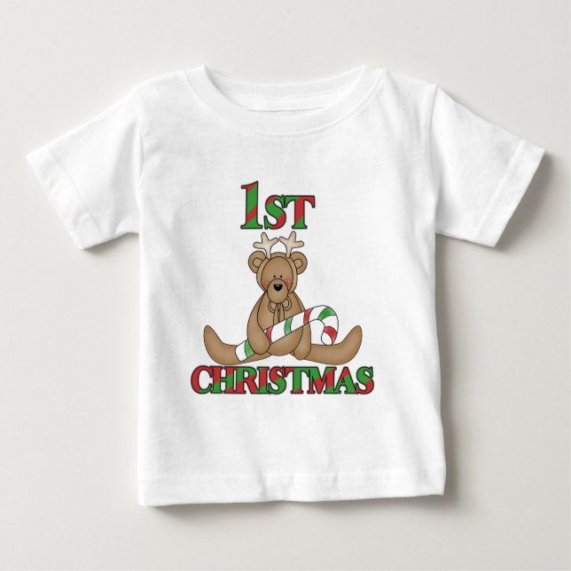 Urso de Teddy Muito 1 rua Camisetas de Natal e pre (Frente)