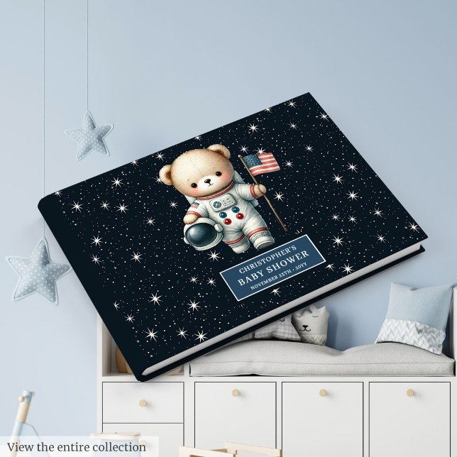 Urso De Teddy Personalizado Do Livro De Guest Do C (Boy Baby Shower Guest Book Custom Teddy Bear)