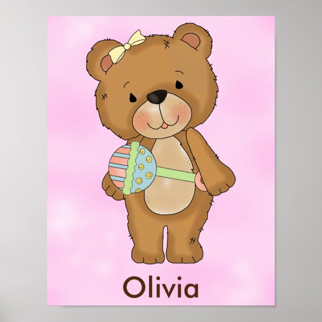Urso de Teddy Poster Personalizado (Frente)