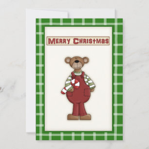 Urso de ursinho bonito do Natal no convite de