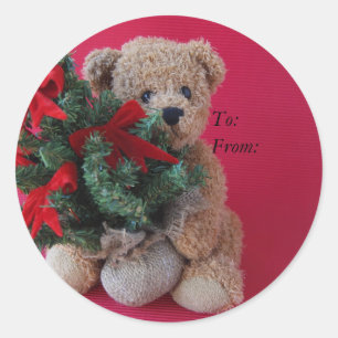 urso de ursinho com etiquetas do Tag do presente