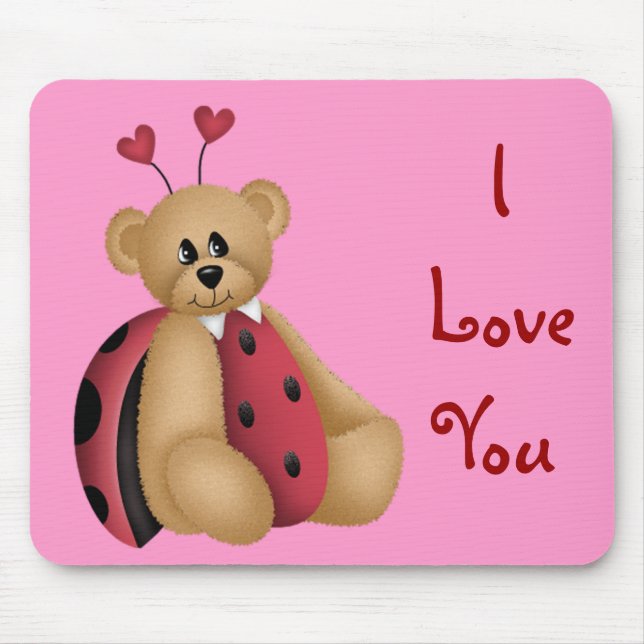 Urso de ursinho Mousepad do joaninha - eu te amo (Frente)