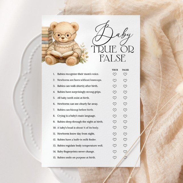 Urso de Verdadeiro ou Falso para Chás de Bebê (Criador carregado)