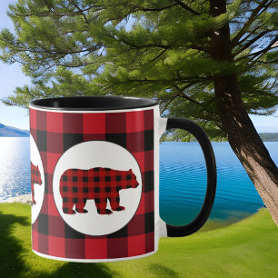 Urso de xadrez de búfalo - Caneca de cozinha