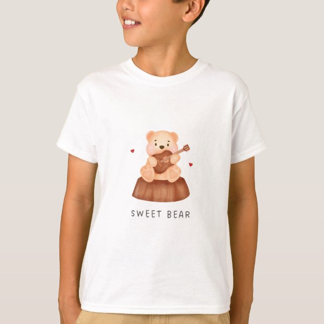 urso doce camiseta do ursinho teddy fofo. (Frente)