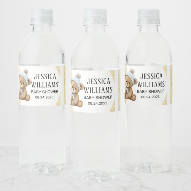 Urso Dourado com rótulos de garrafas de chá de fra (Garrafas)