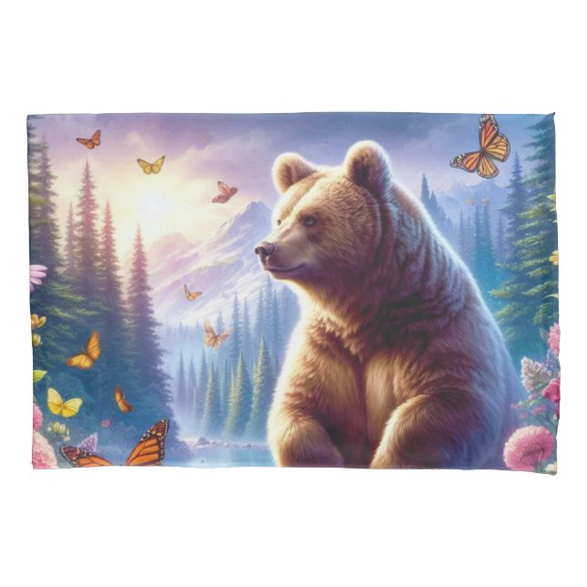 Urso e borboletas bonitos e coloridos (Frente)