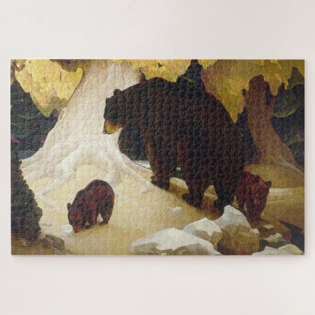 Urso e Cubos 1014 Quebra-cabeça de serra (Horizontal)