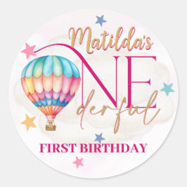 Urso em Balão Rosa Bebê Adesivos