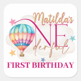 Urso em Balão Rosa Bebê Adesivos