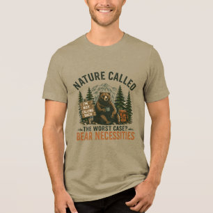 Urso Engraçado Placa de Acampamento Natureza Ligou