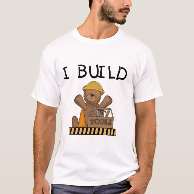 Urso eu construo o camiseta e os presentes (Frente)