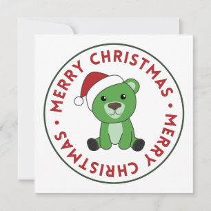 Urso Feliz Natal Animais de Inverno Ursos Convite
