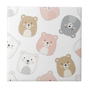 Urso Fofo e Corações -- Berçário Pastel (2)