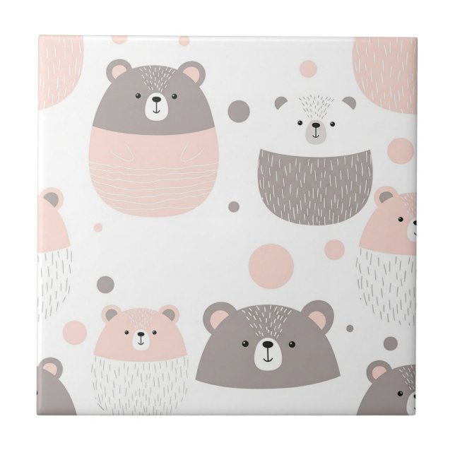 Urso Fofo e Corações -- Berçário Pastel (3) (Frente)