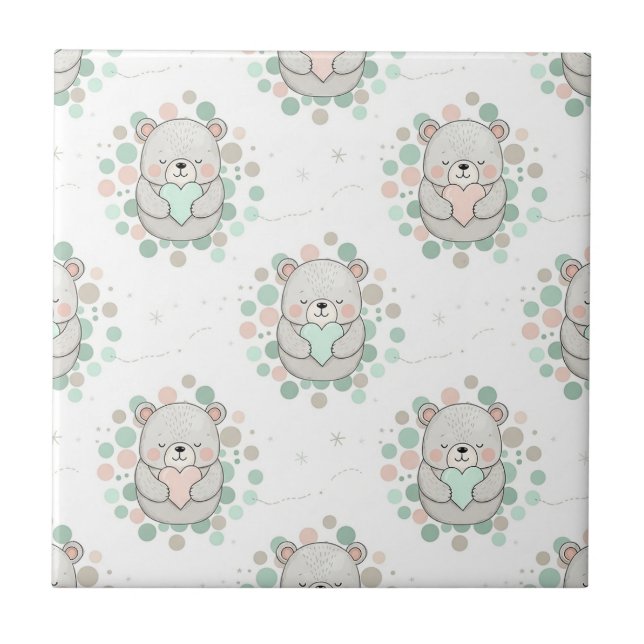 Urso Fofo e Corações -- Berçário Pastel (6) (Frente)