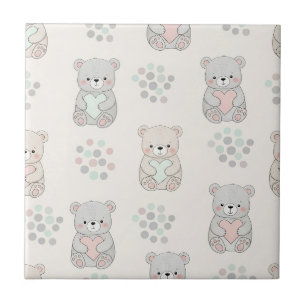 Urso Fofo e Corações -- Berçário Pastel (8)