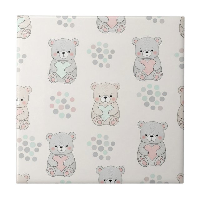 Urso Fofo e Corações -- Berçário Pastel (8) (Frente)