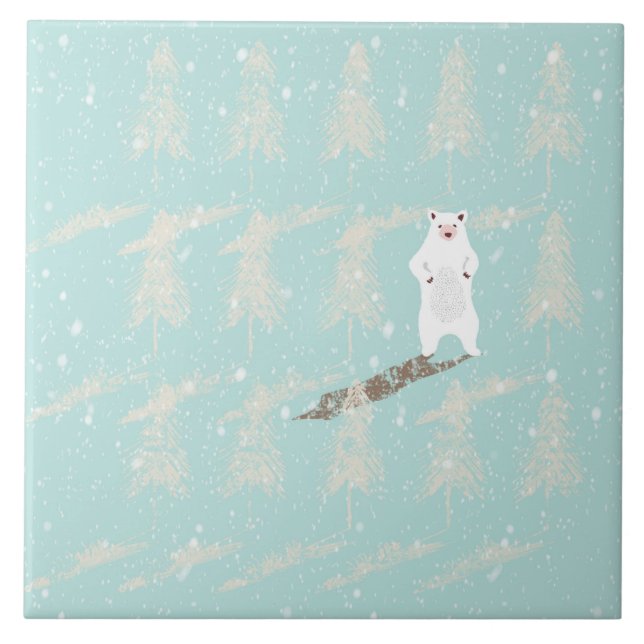 Urso gelado na floresta de neve (Frente)