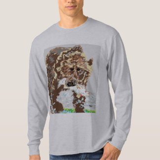 Urso Grizzly Camiseta de Leve Longa de Jersey, de