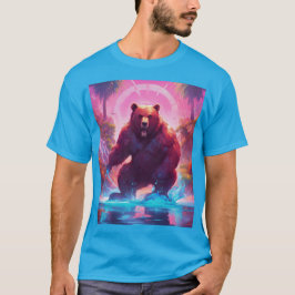 Urso Grizzly Majestoso na Camiseta Florestal"
