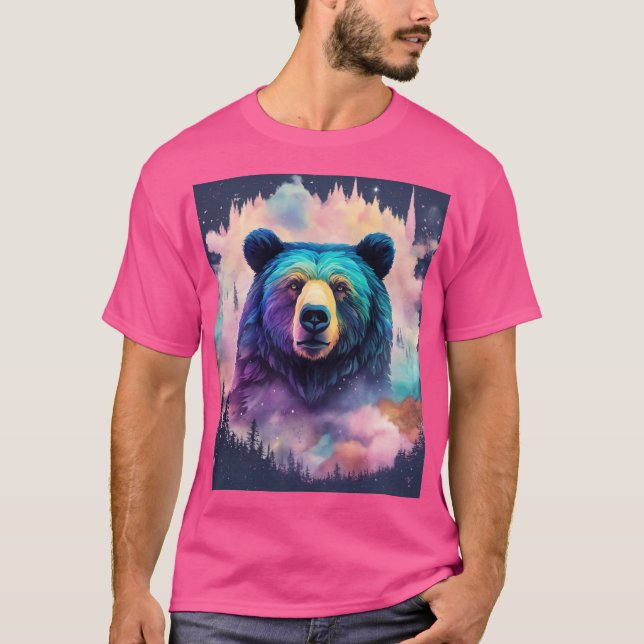 Urso Grizzly Majestoso na Camiseta Florestal" (Frente)