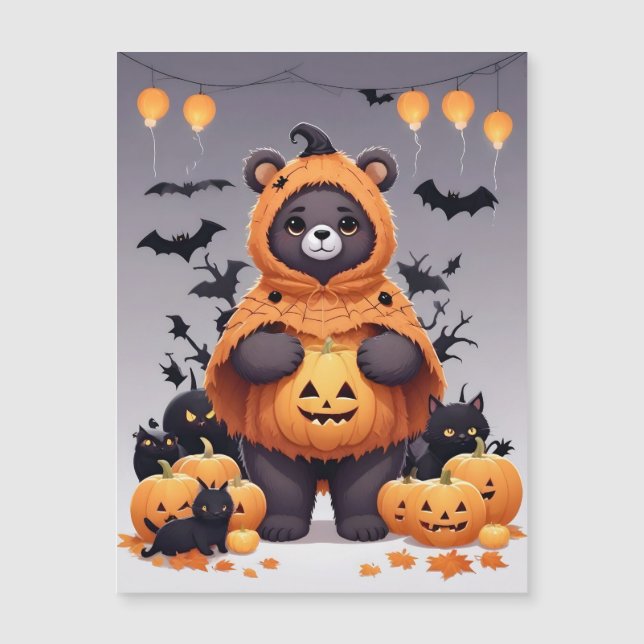 Urso Halloween Fofo Adorável Engraçado Animal Magi (Frente)
