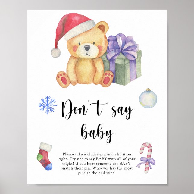 Urso Inverno - Não diga Poster bebê (Frente)
