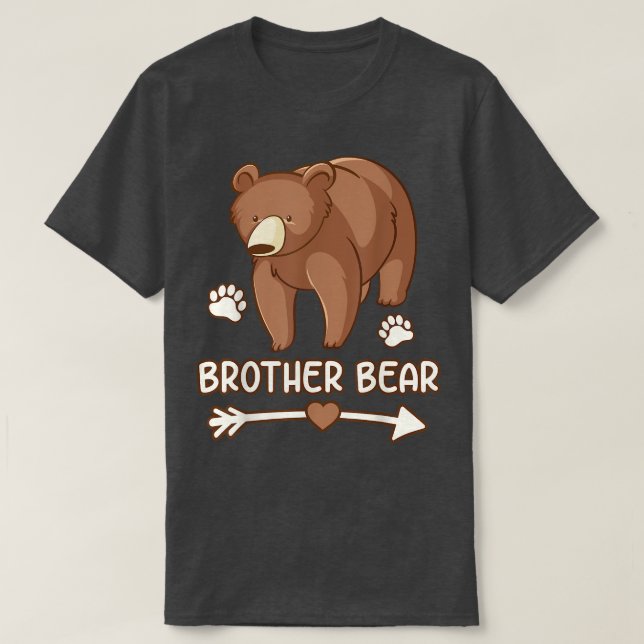 urso irmão, camiseta de urso irmão para homens (Frente do Design)