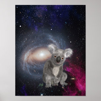 Urso Koala na Poster de Surreal do Diversão Espaci