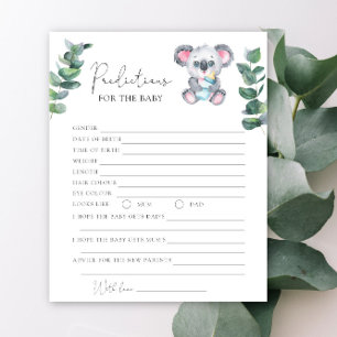 Urso koala - previsões e desejos para o bebê