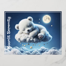 Urso mágico, sonhadora, noite pastel, arte azul