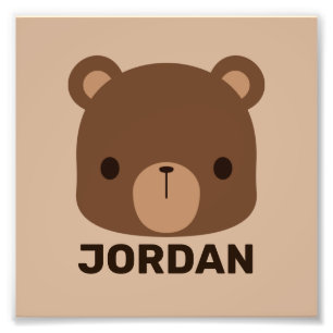 Urso Marrom Bonito com Nome Personalizado Foto