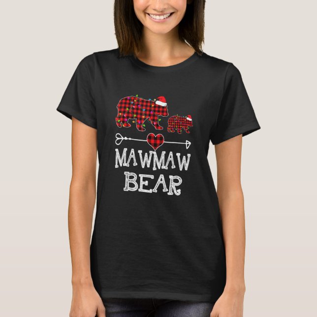 Urso Mawmaw Camisa Xadrez Vermelha Buffalo Urso Ma (Frente)