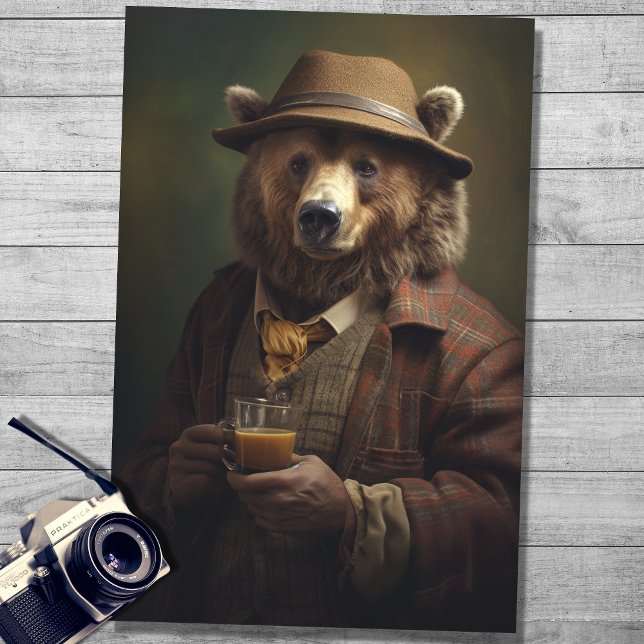 Urso no Papel de Decoupage de Vestido de Cavalo 4 (Criador carregado)